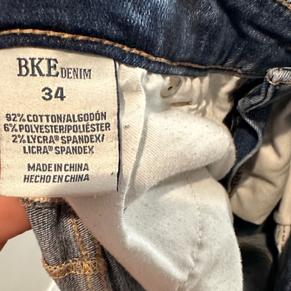 BKE Distressed Dark Blue Skinny Jeans - Picture 3 of 4